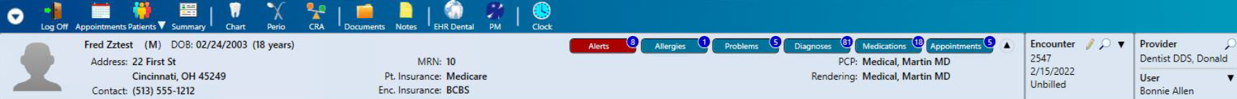 10.2024 EDR - patient information bar