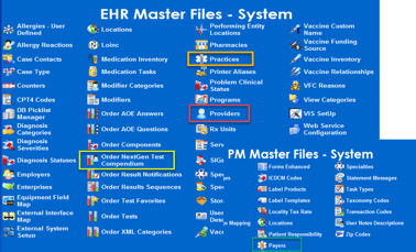 EHR File Maintenance Setup