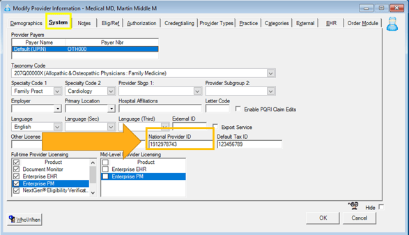 NPI Provider Profile