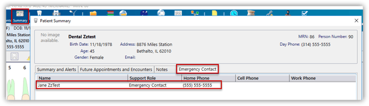 nextgen-edr-adding-emergency-contact-EDR-patient-summary-osis