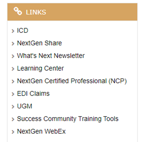 NextGen Success Community Links