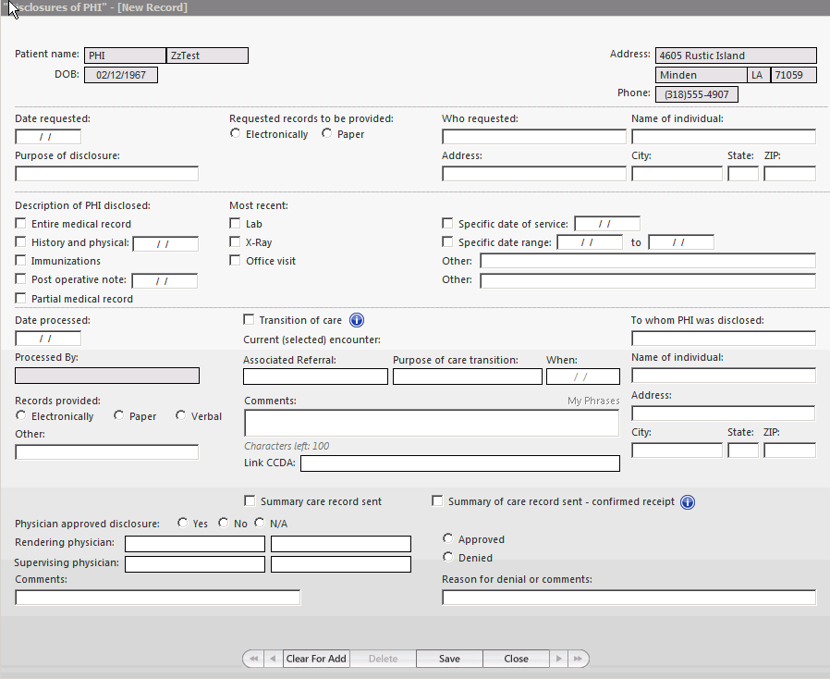 Disclosures of PHI